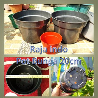 Pot Bunga 20cm 6pcs HITAM Pot Tanaman Plastik ukuran Pot Bunga 20cm 6pcs HITAM Pot Tanaman Plastik ukuran