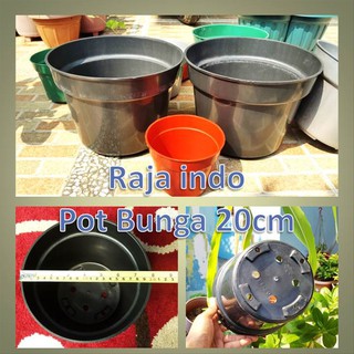  Pot  Bunga 20cm 6pcs HITAM Pot  Tanaman Plastik  ukuran 