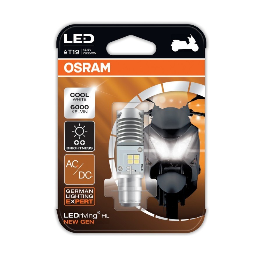 LAMPU DEPAN LED MOTOR H6 KAKI 1 GARANSI OSRAM