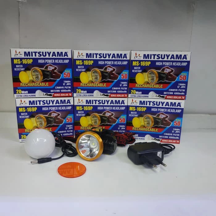 COD Senter Kepala 20Watt MS-169P Mitsuyama Rechargeable Ring 50