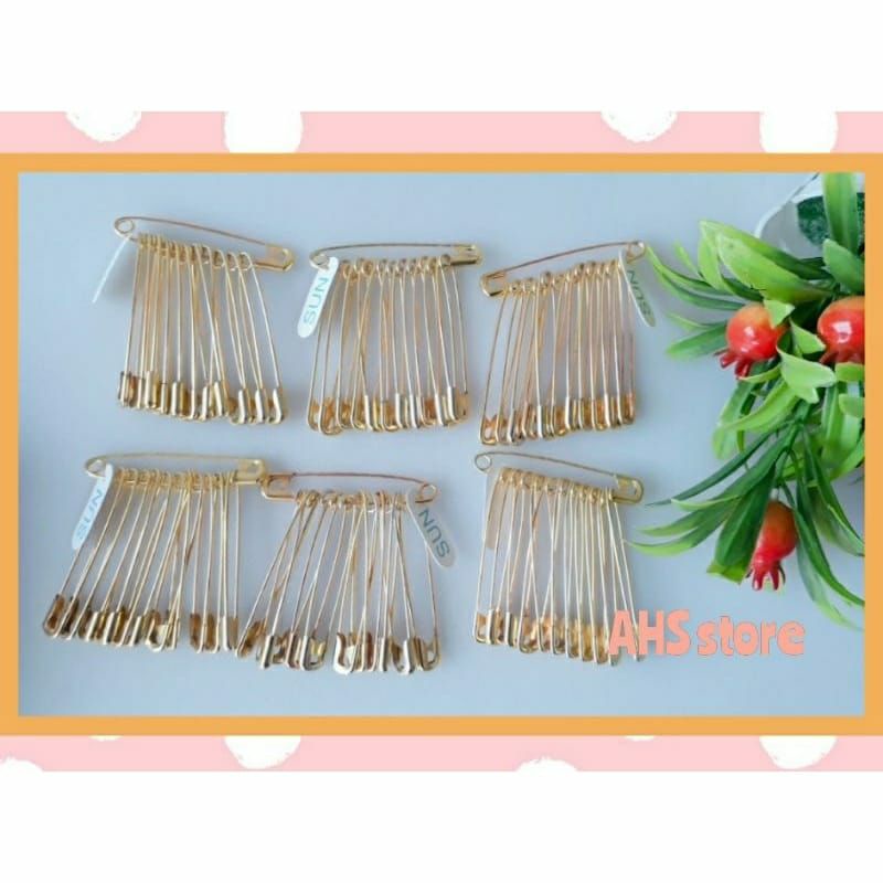 Peniti Jumbo 6cm Isi 12 pcs / Peniti SUN / Peniti Kuning / peniti besar