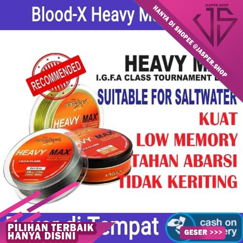 HARGA HEMAT Senar Pancing Laut Blood-X Heavy Max 0.30mm-30Lb-600m