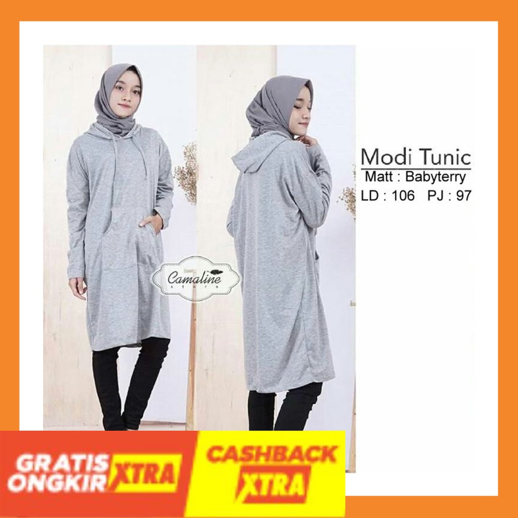 STYLE KOREA KEREN IMPORT MURAH ORIGINAL BISA COD / MODI TUNIK HOODIE