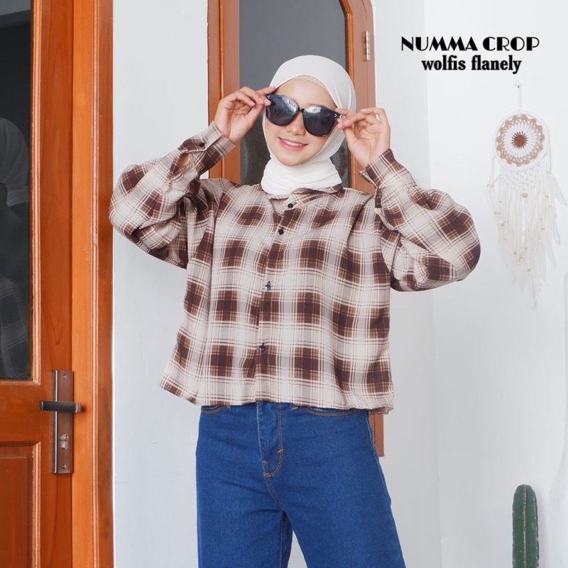 CROP TARTAN SHIRT / KEMEJA KOTAK OVERSIZE / KEMEJA KOREA CROP TOP / TARTAN SHIRT /  KEMEJA CROP LENG