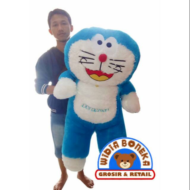 [Ukir Nama / Foto ] Boneka Doraemon Jumbo Berdiri 1,1 Meter Bulu Rasfur