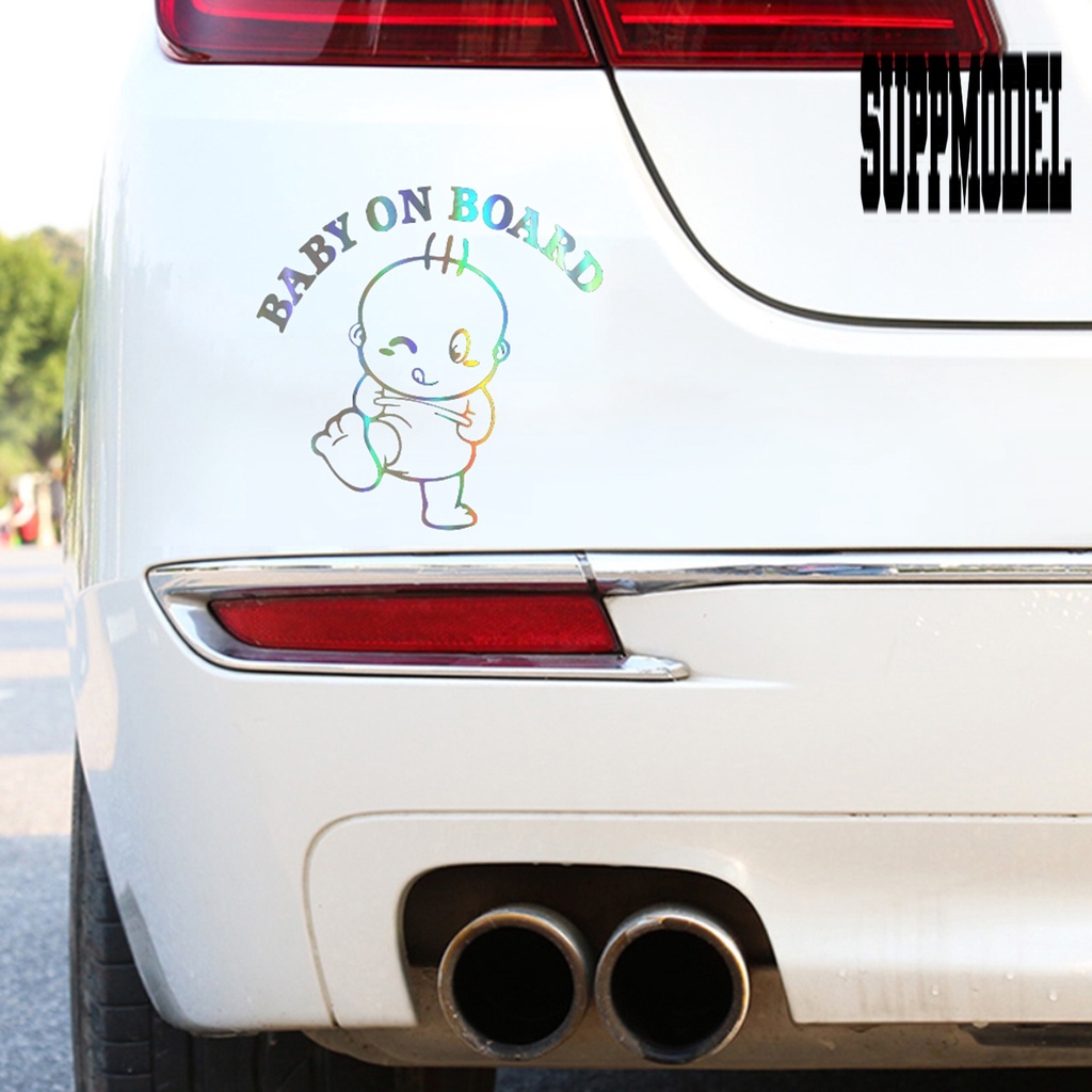 Stiker Reflektif Motif Baby On Board 3D Untuk Body Mobil