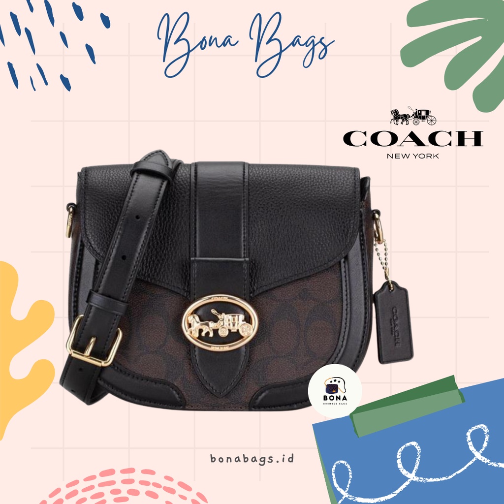 TAS COACH  (Signature Georgie Saddle Bag Brown Black)