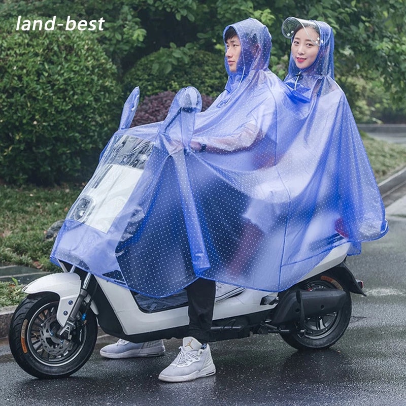 Jas Hujan Ponco 2 Lubang Kepala Sepeda Motor Full Body Raincoat 0726