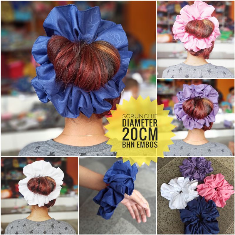 Produsen scrunchie/Scrunchie/ikat rambut/kuncir rambut jumbo/penambah volume hijab