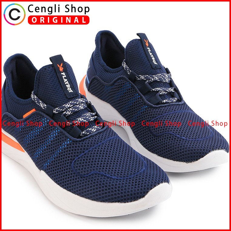 SEPATU PLAYBOY ORIGINAL SNEAKER CASUAL KETS PRIA TERBARU BIRU NAVY PL0