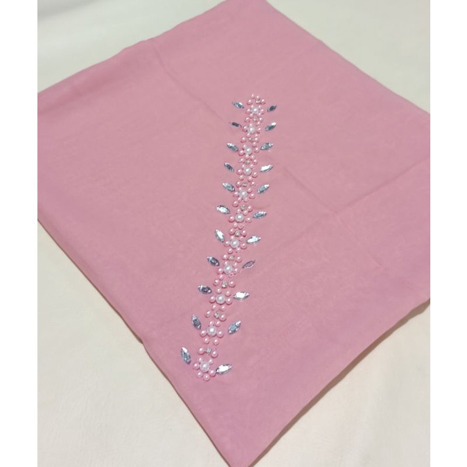 segiempat bella square payet mutiara permata/jilbab segiempat bella square bando payet/hijab bella-PINK PEACH