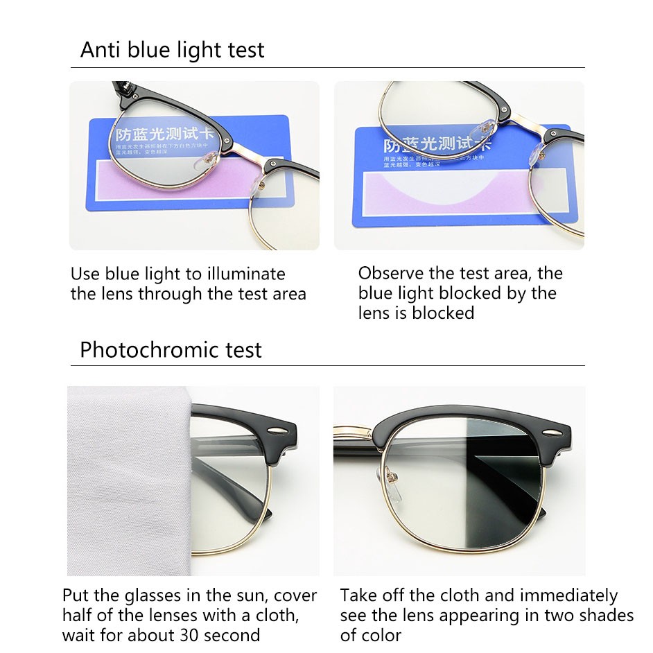 Kacamata Photochromic Anti Radiasi Warna Biru Untuk Pria/Wanita