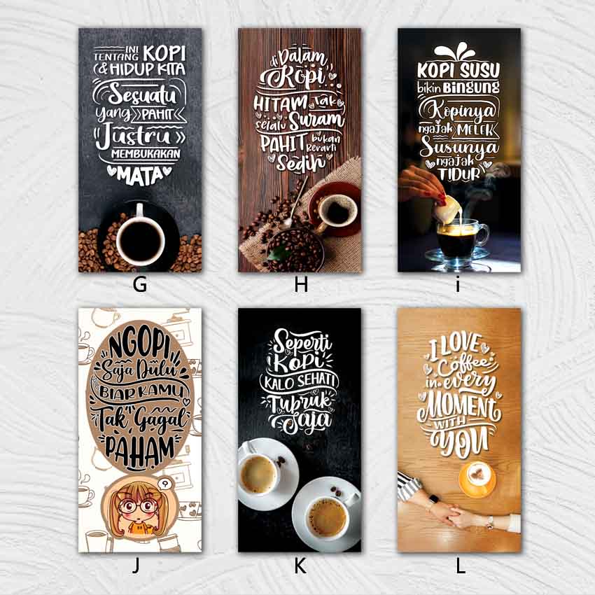 Hiasan Dinding Kopi Kafe Warung Coffee Quote Kuote Kata Mutiara