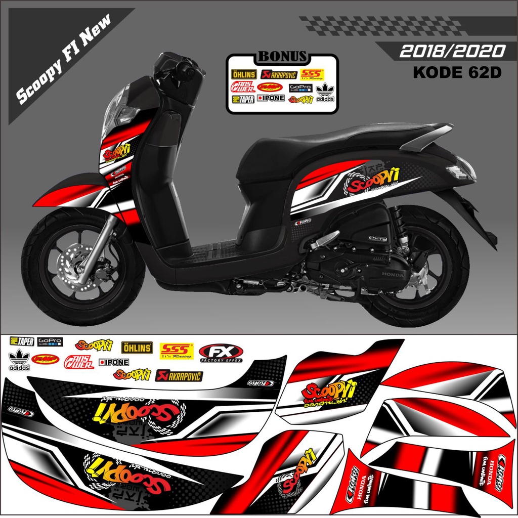 Striping Scoopy Sticker Scoopy 2017/2020 Kode 62