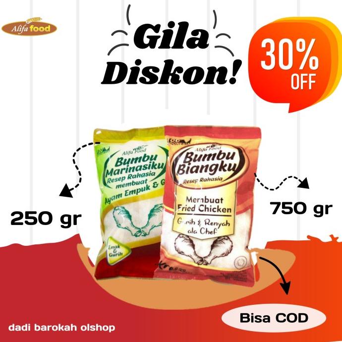 

[COD] Bumbu Fried Chicken/Cripsy Biangku 750 gram dan Marinasiku 250 gram [COD]