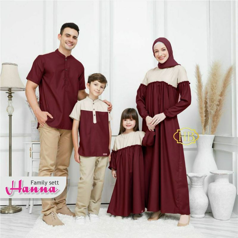 Couple Set Keluarga Mosscrepe Hulya Family Set Pasangan Keluarga Muslim / Couple Muslim Set Keluarga