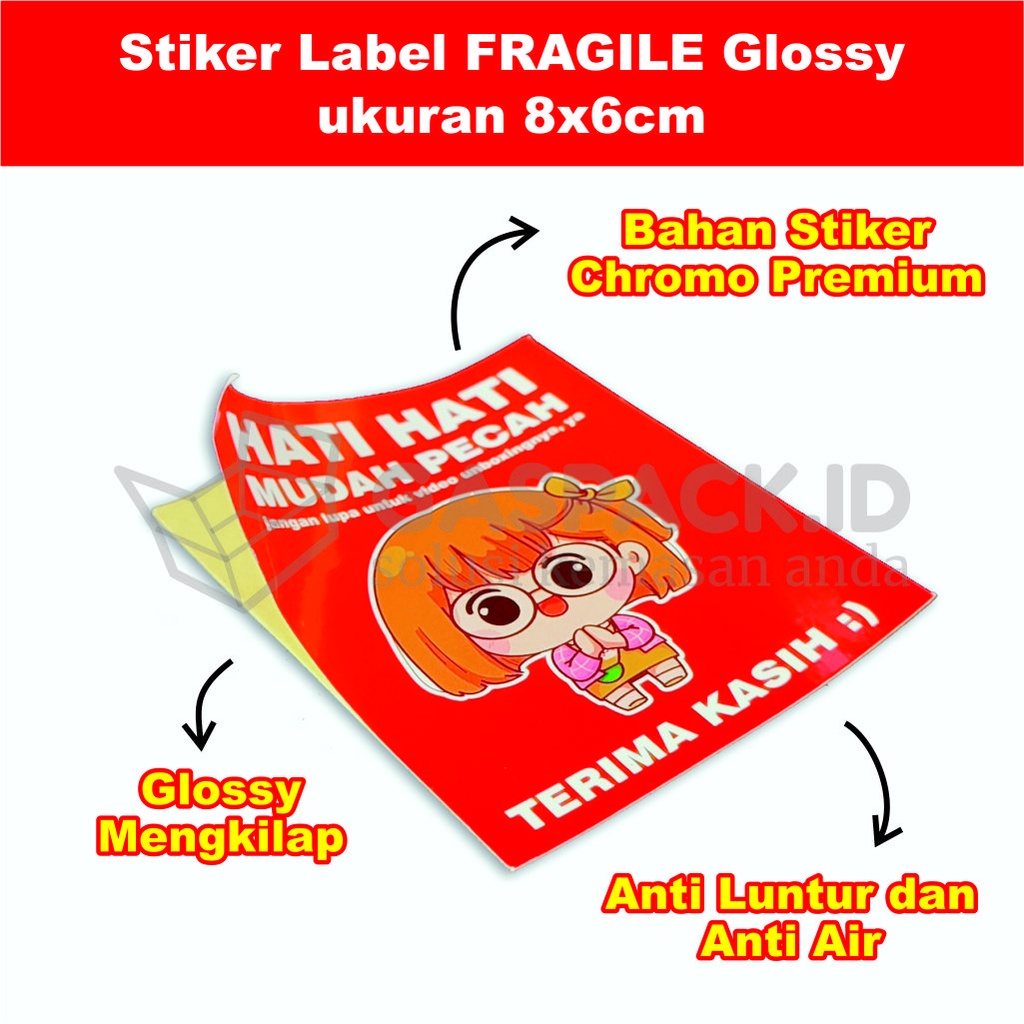 

Kertas Stiker label pengiriman fragile video unboxing glossy
