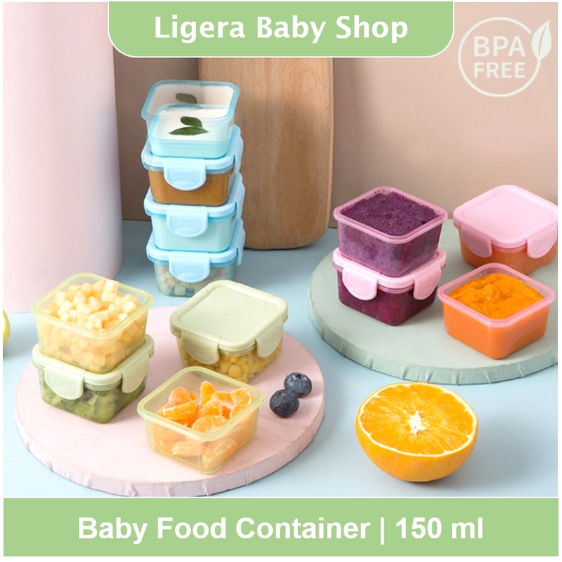 LIGERA Baby Food Container Wadah Penyimpanan Makanan MPASI 150ml BPA Free