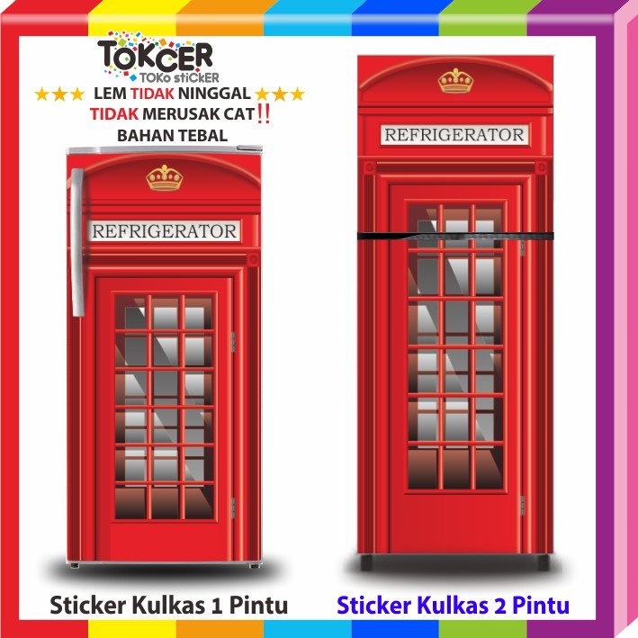 Sticker Kulkas 1 Pintu dan 2 Pintu RED BOX LONDON