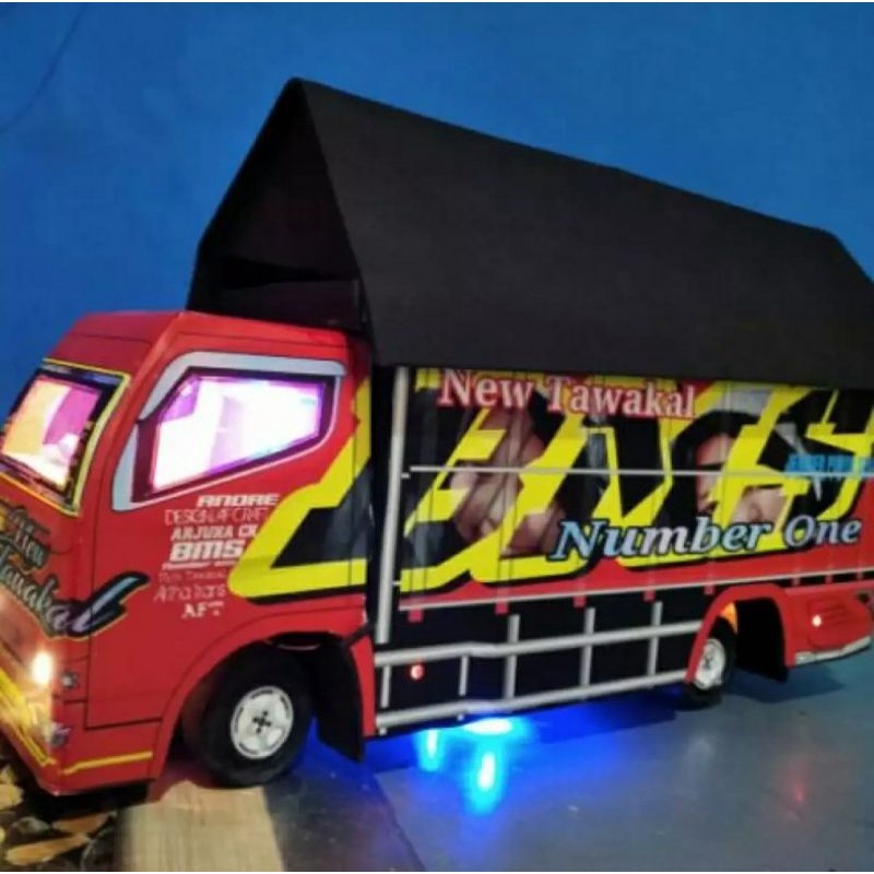 MINIATUR TRUK OLENG INTERIOR NEW TAWAKAL 4 FULL LED PLUS TERPAL
