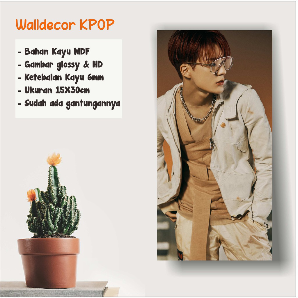 Walldecor Jeno NCT 2020 Ukuran 15x30cm Wall Decor Poster Kayu Hiasan Dinding KPOP Korea Glossy