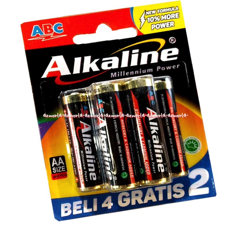 ABC Alkaline MillenniumPower AA Baterai AA Beli 4 Gratis 2 Batrai Jam Dinding A2 Battery Batre Batu Battrai ABC Alkalin