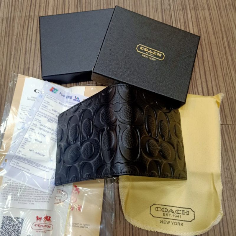 Dompet Lipat Pria Coach Embos Dompet Kulit Asli Premium Impor