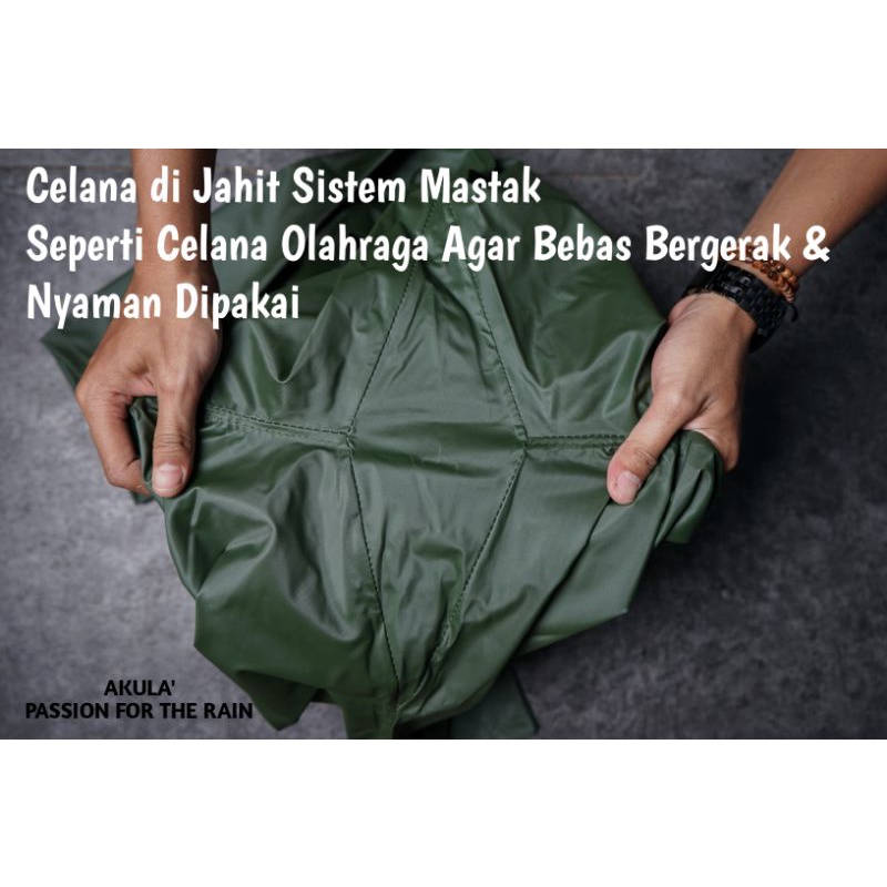 jas hujan pria wanita tebal awet elastis best quality by akula