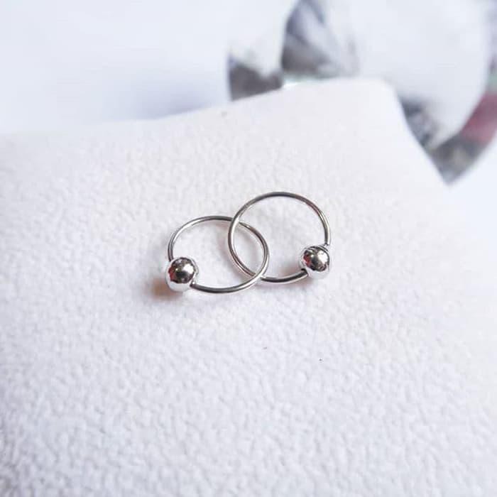 Terlaku Bcaa014 Anting Anak Bayi Balita Bulat Perak Silver 925 Lapis Emas Pth