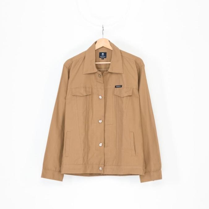 Hommes Apparel Jaket Semi Parka Kanvas Trucker Khaki Premium Quality