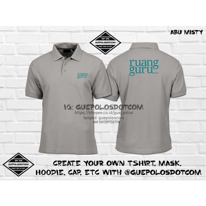 FASHION PRIA ATASAN PRIA KAOS POLO PRIA KG 1261 POLOSHIRT RUANG GURU - POLO RUANG GURU - KAOS RUANG 