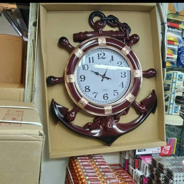 Jam Jangkar JUMBO Model Jangkar Kapal Laut Jam Dinding