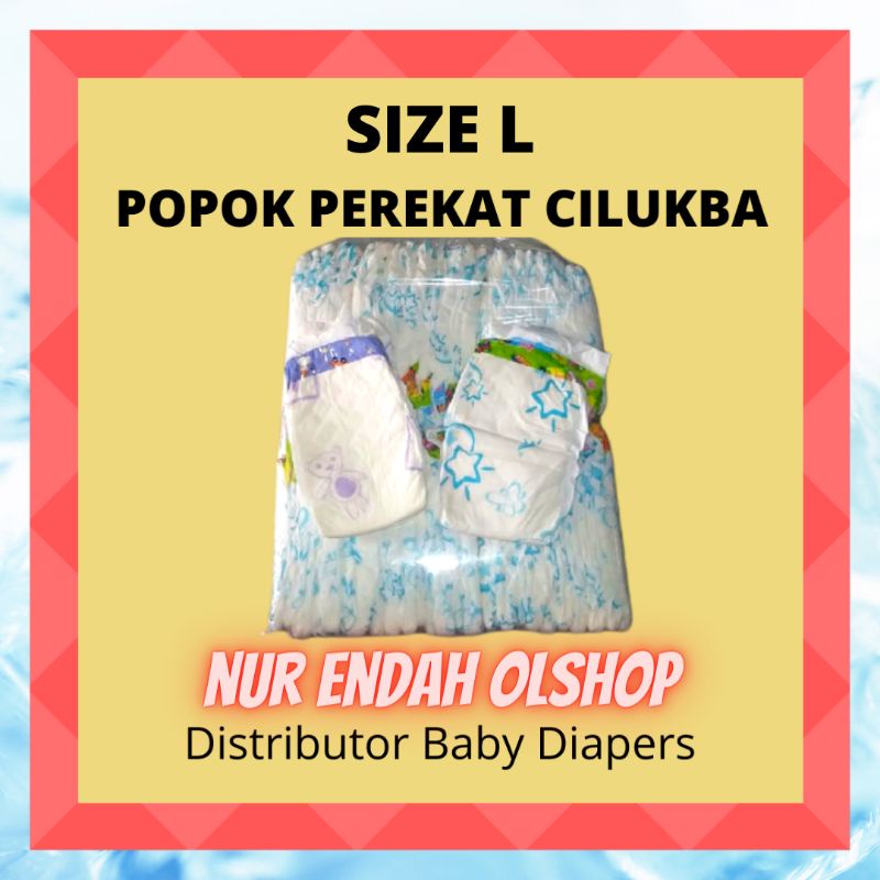 SIZE L PEREKAT CILUKBA REPACK NON KEMASAN MERK MURAH, POPOK PAMPERS REPACK CILUKBA BABY DIAPERS