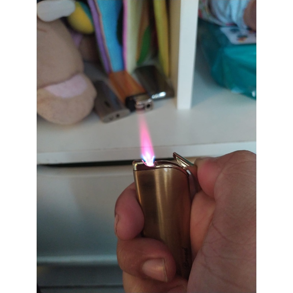 mancis korek api bara gas isi ulang BROAD torch lighter BD-233 unik - GOLD - GRAY - SILVER