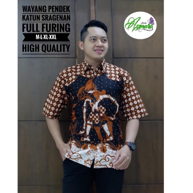 Kemeja Batik WAYANG Pendek Katun Termurah