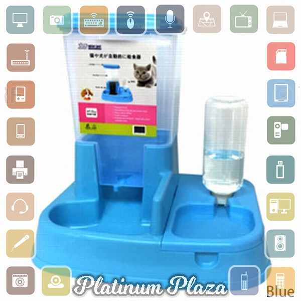 MierrPet Home Tempat Makan Anjing Kucing Automatic Pet Food Dispenser PET0640 - Blue`1T5UBK-