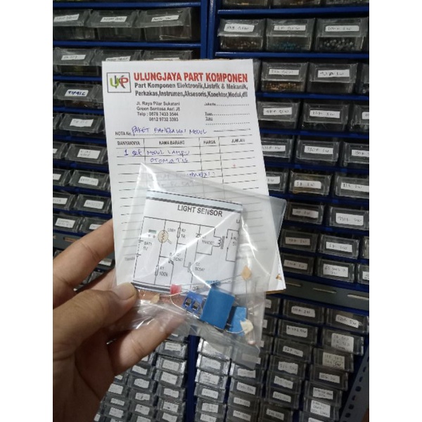 rangkaian skema lampu otomatis sensor cahaya LDR BC547 DIY