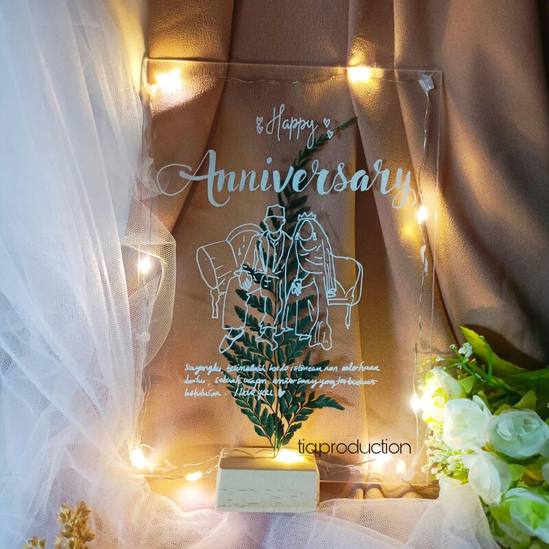 Kado/gift hadiah lampu hias aestetic akrilik LED costume foto dan ucapan akrilik murah I akrilik kar