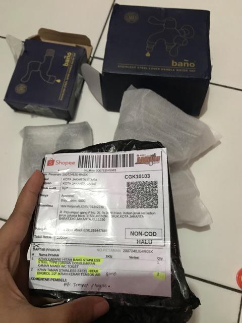 Kran Cabang Hitam Bano Stainless Steel Type (-)/kran Double/kran Kamar Mandi Wc Toilet