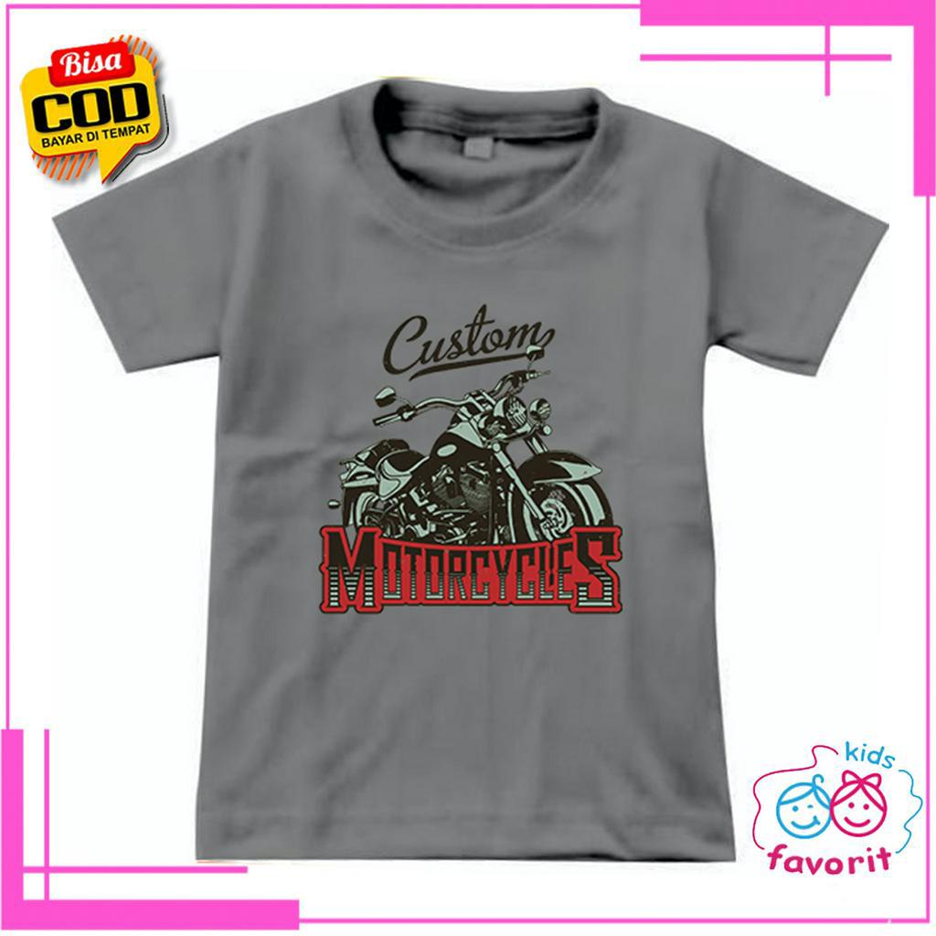 KAOS ANAK LAKI LAKI MOTIF MOTORCYCLE KEREN LENGAN PENDEK