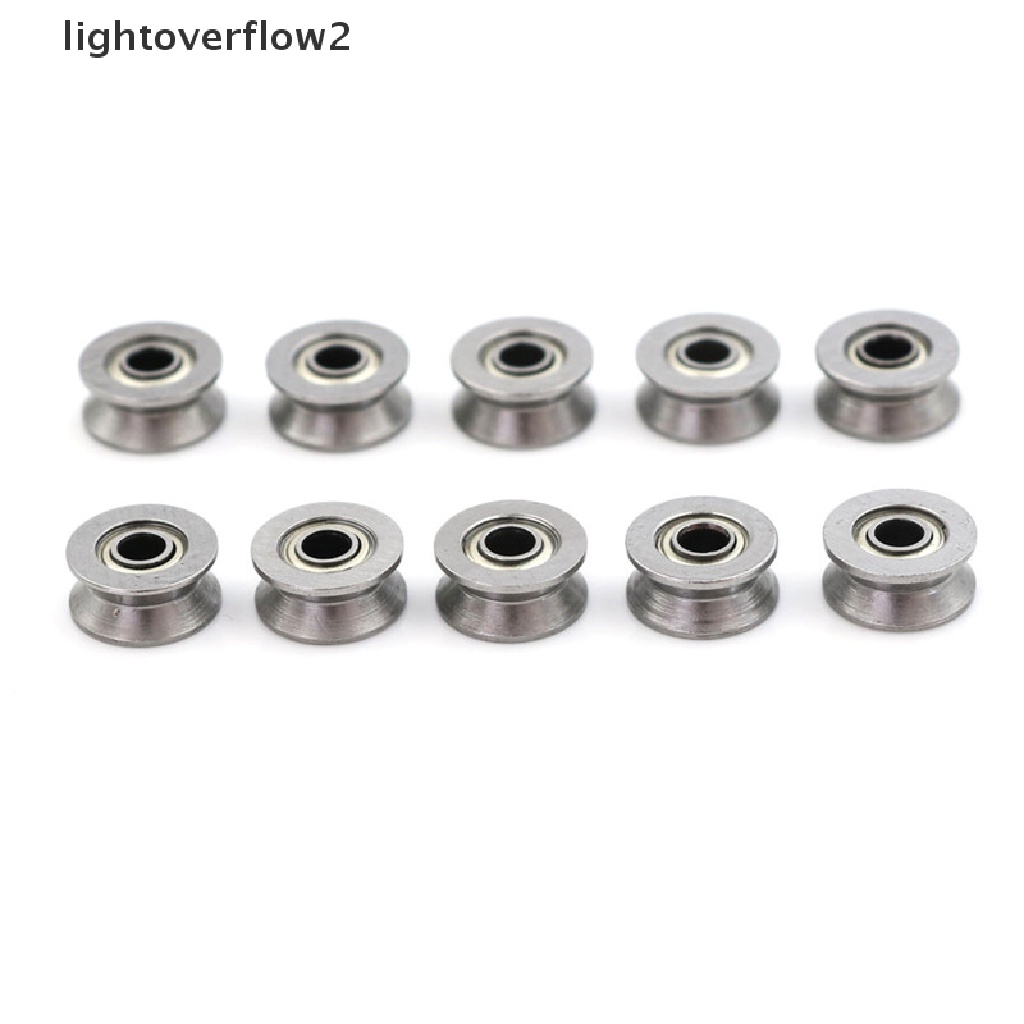 (lightoverflow2) 10pcs Bola Bearing Pulley Deep V Groove HCS Ukuran 3x12 X 4mm