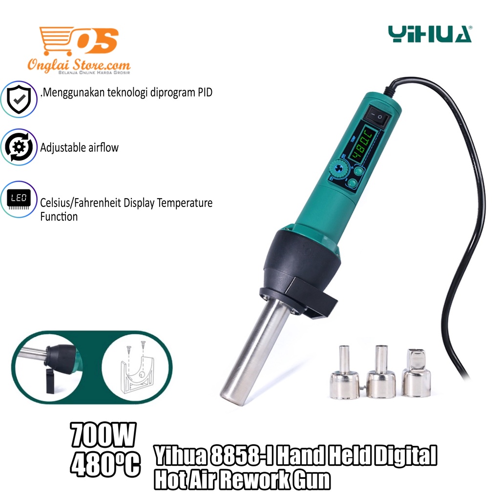 YIHUA 8858-I Solder Uap Blower portable 480°C Hot Air Gun Original
