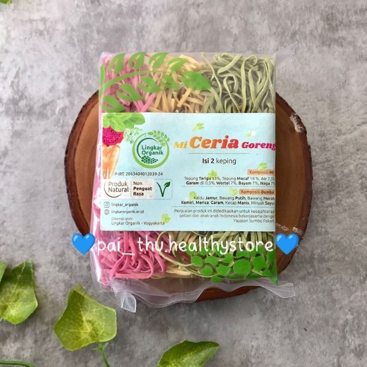 

Mie Sehat Organik Lingkar Organik Mie Ceria Bumbu Goreng- Organik Mie Goreng +Bumbu Sehat NON MSG@2pcs/pack