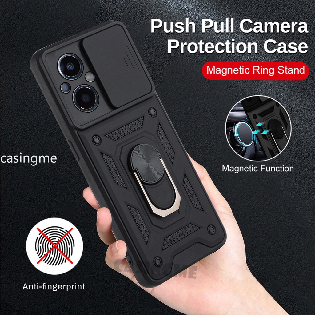 casing armor oppo reno7 z 5g reno 7 pro a96 a76 a77 a36 z 4g 5g shockproof dengan ring holder magnet