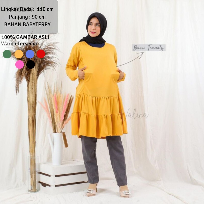 (COD) Daily Things Tunik Busui Rumbai 6 Colors Dian Fit XL LD 110cm