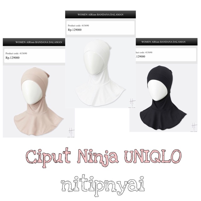 UNIQLO women Airsm Bandana Dalaman / ninja