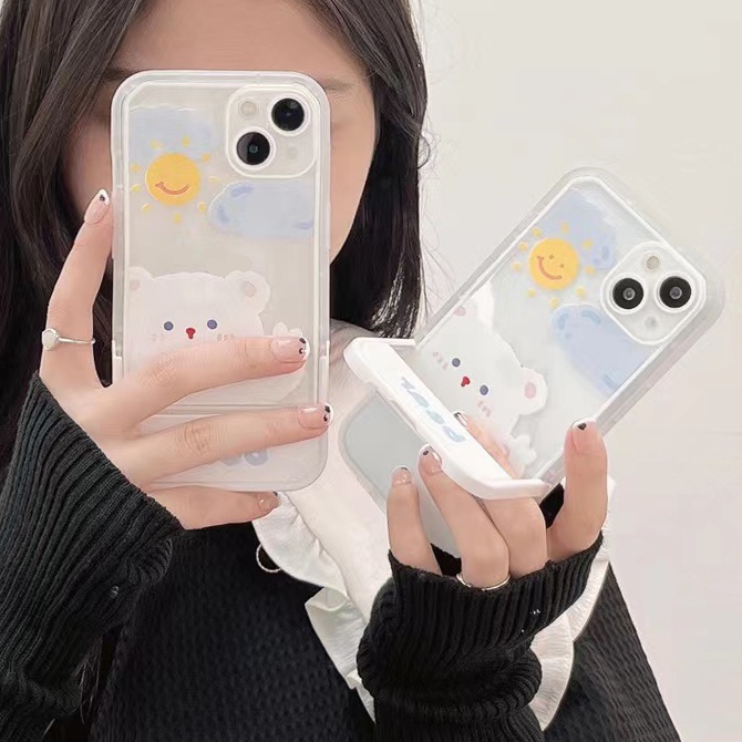 Soft Case Bahan Silikon TPU Motif Beruang Untuk IPhone 13 12 11 Pro Max X XR XS 8 7 Plus 6 6S SE 2020