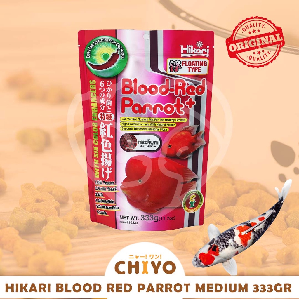 HIKARI TROPICAL BLOOD RED PARROT MINI / MED 333GR - MAKANAN IKAN LOHAN