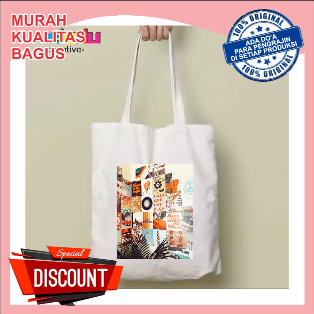 Vintage Aesthetic Vibes Print Kit Totebag Tote bag Kpop Korea