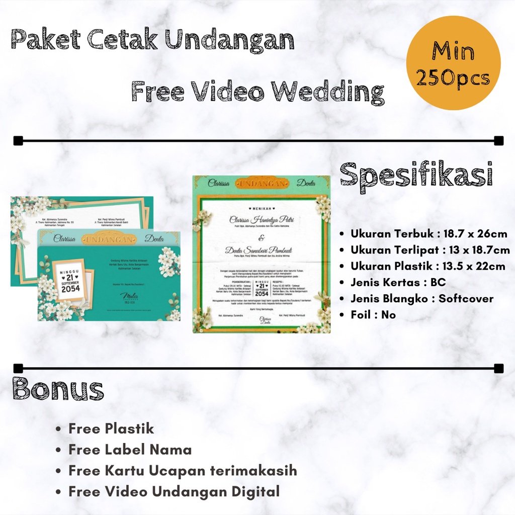 Paket Cetak FREE Video Undangan Digital Pernikahan MALIQ 78